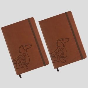 A5 PU LEATHER COVER DOT GRID DACHSHUND 2 NOTEBOOKS